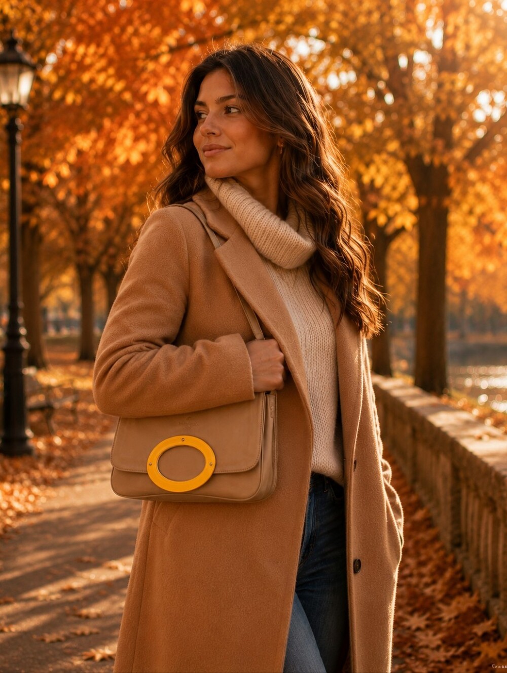 Kate Spade Taupe Leather Crossbody with Yellow Accent - Picture 6 of 6